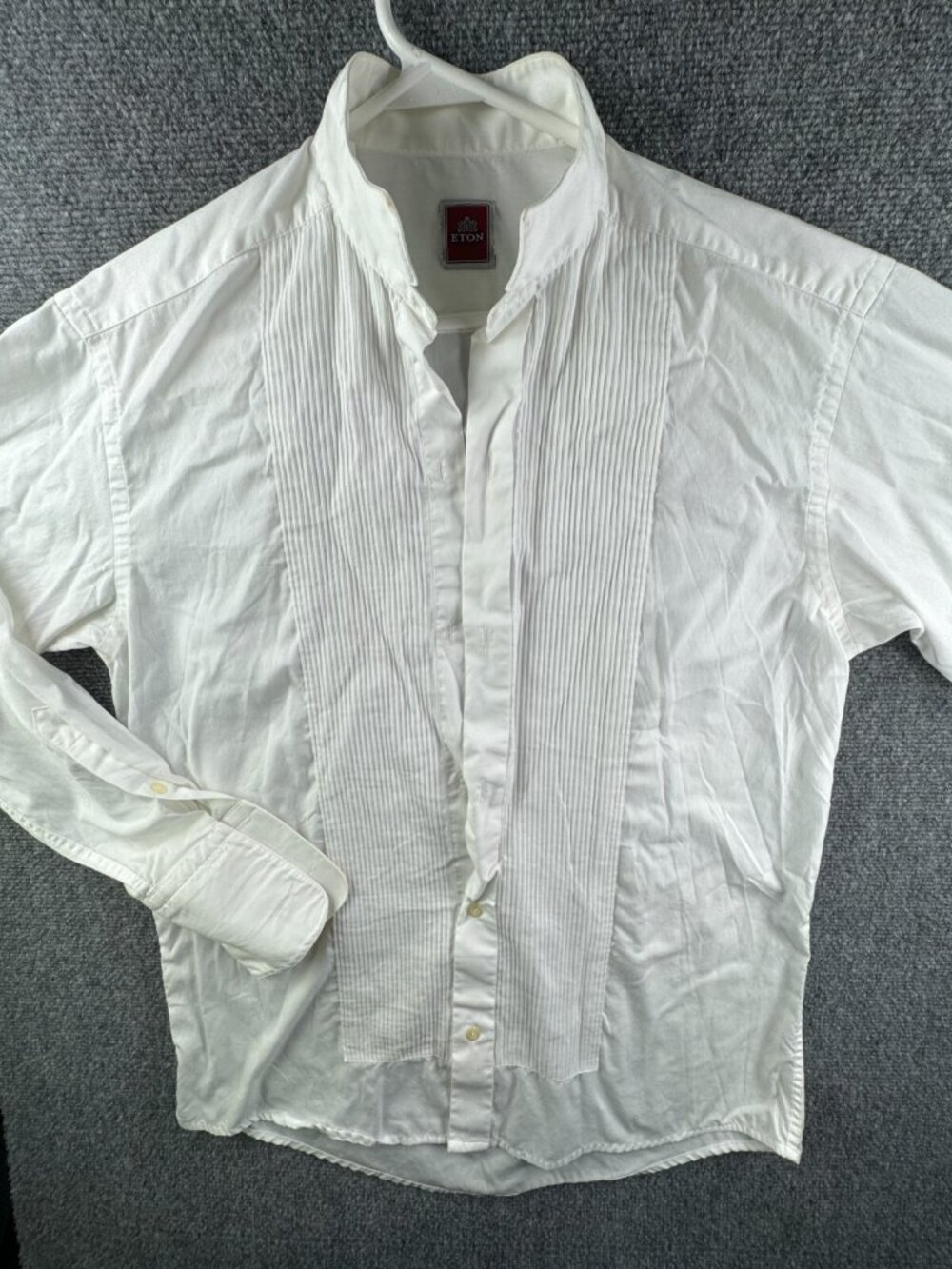 Eton White Formal Tuxedo Ruffles French Long Sleeve Button Up Dress Shirt 15